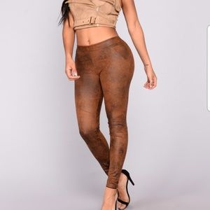 Suede leggings